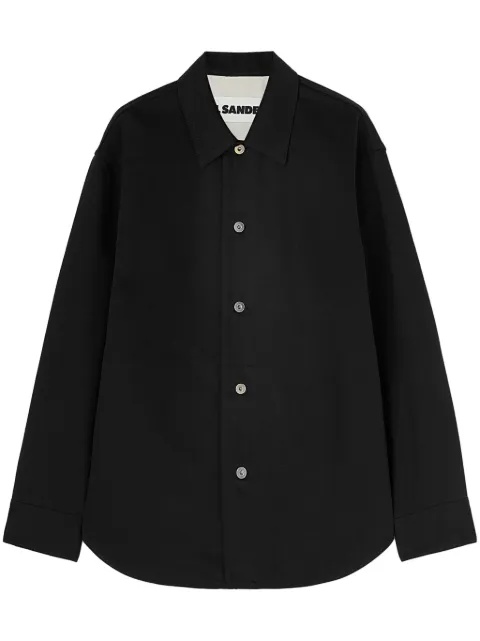 Jil Sander logo-patch denim shirt Black J23DL0101J45288