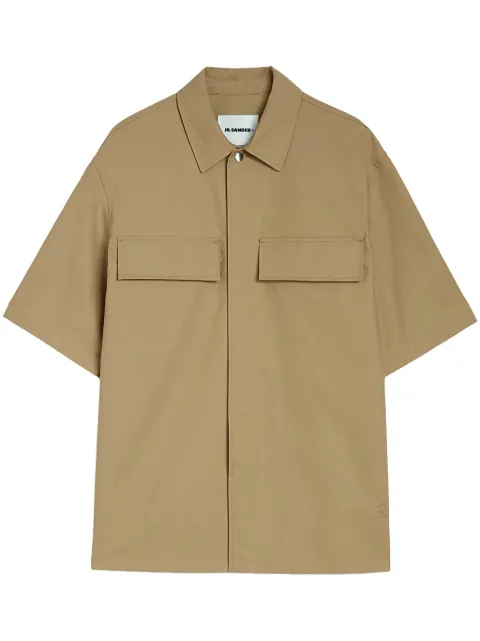 Jil Sander flap-pocket shirt Brown J47DL0163J45296