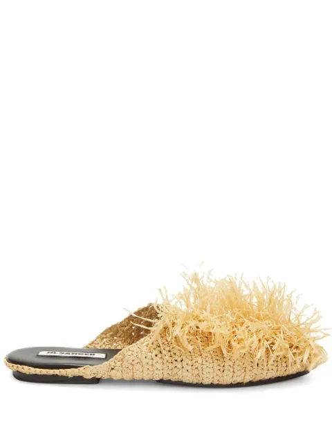 Jil Sander straw-embellished slippers Neutrals J44WP0035P2306