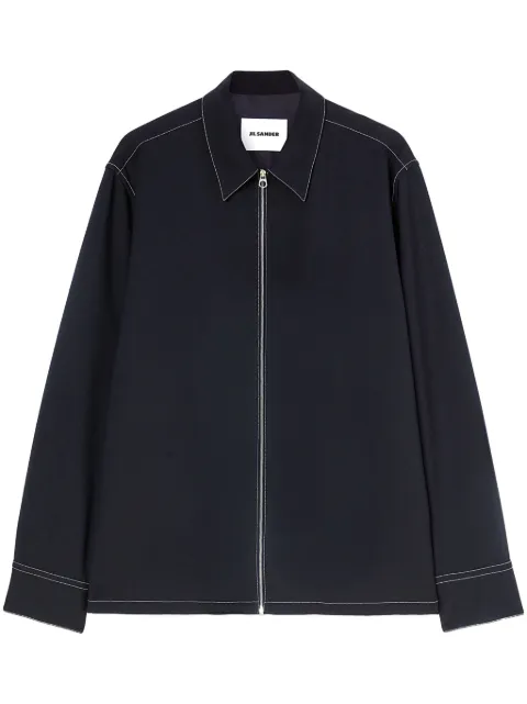 Jil Sander zip-up shirt jacket Blue J22DL0299J70001