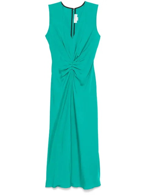 Victoria Beckham sleeveless gathered midi dress Green 1125WDR006142A