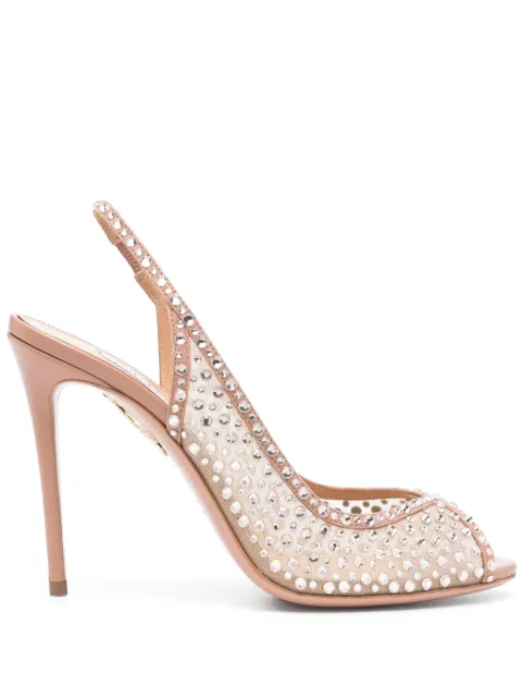 Aquazzura 105mm Crystal Lover sandals Pink CLRHIGS0NTL