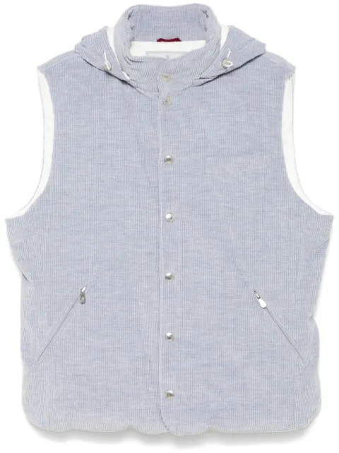 Brunello Cucinelli corduroy down gilet Grey MY4761775CEG52