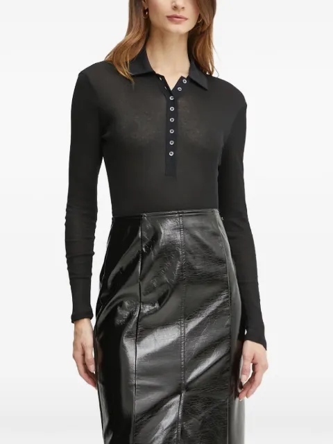 PINKO long-sleeve polo-collar body Black 104225A24T