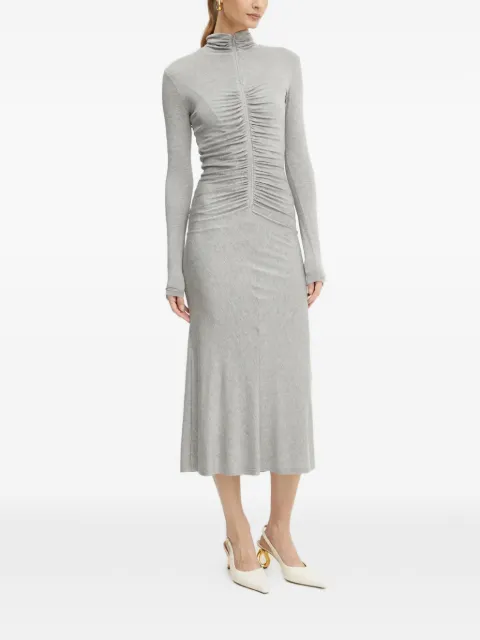 PINKO zip-up ruched midi dress Grey 104502A29B