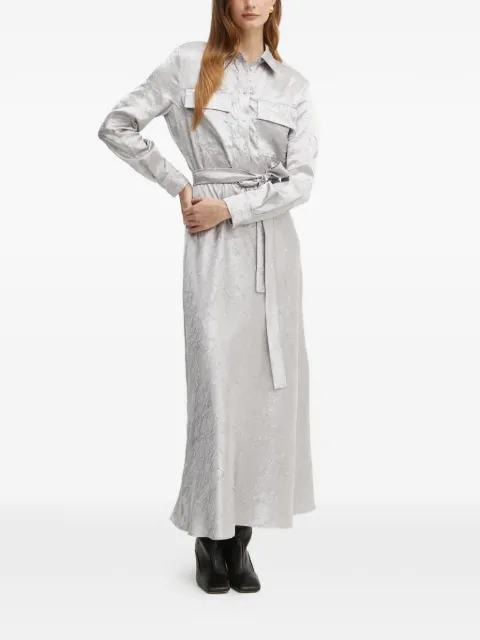 PINKO long-sleeve maxi shirt dress Grey 104426A285