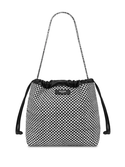 Moschino logo-patch shoulder bag Black A73158002