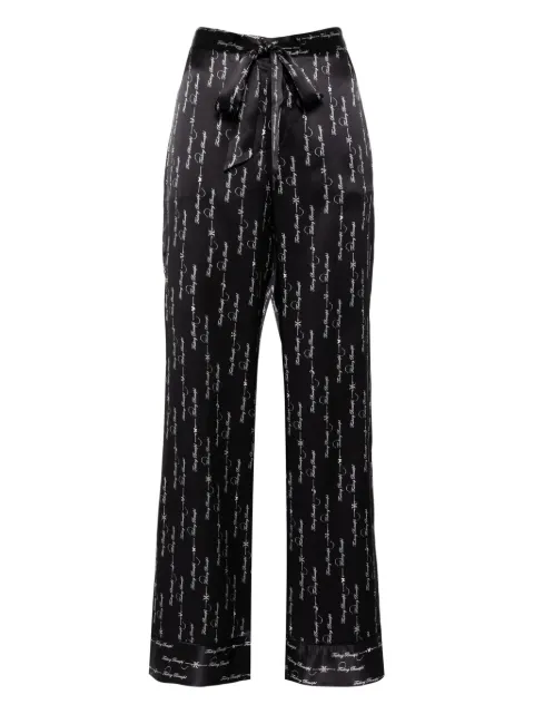 Kiki de Montparnasse F beautiful silk lounge tie up pajama pants Black C002PT042