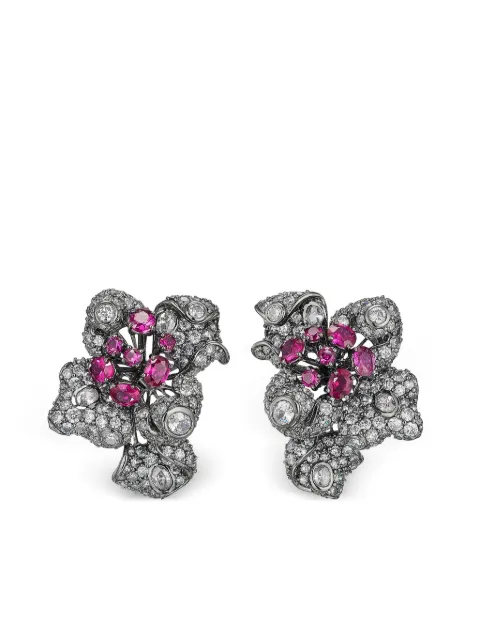 Anabela Chan 18kt black gold Bloomingdale diamond and sapphire earrings Black AC23FD07ESBGFS
