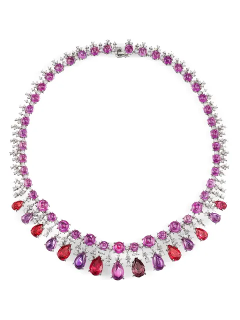 Anabela Chan 18kt white gold Pomegranate Tutti Frutti necklace Silver AC20CL28NSWGFSL