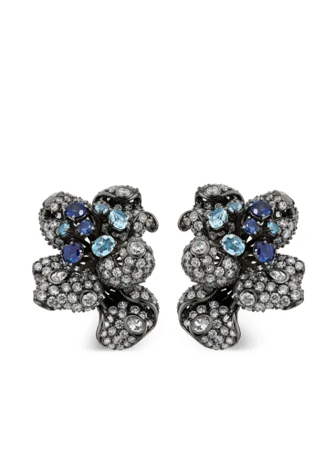Anabela Chan 18kt white gold Bloomingdale diamond and sapphire earrings Black AC14FD07ESBGWD