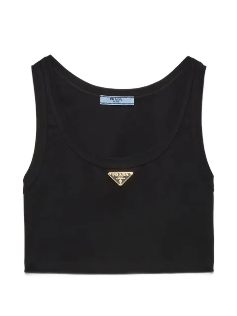Prada jersey cropped top Black 39546CS23110Z0