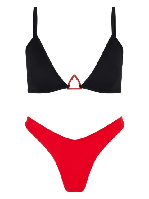 Let's Swim high-rise Brazilian-style bikini bottoms Red LSW027BKBTM