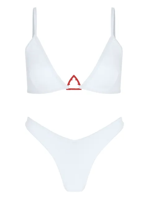 Let's Swim high-rise Brazilian-style bikini bottoms White LSW027BKBTM