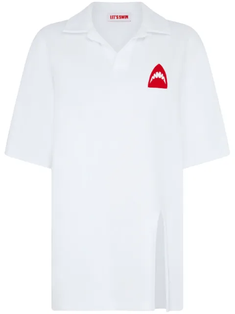 Let's Swim White Shark-logo mini dress White LSW031DR
