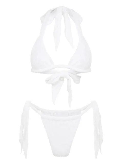 Let's Swim towelling triangle bikini top White LSW002TOWBKTOP