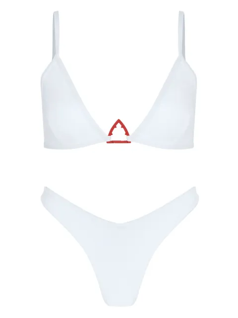 Let's Swim White Shark-logo bikini top White LSW027BKTOP