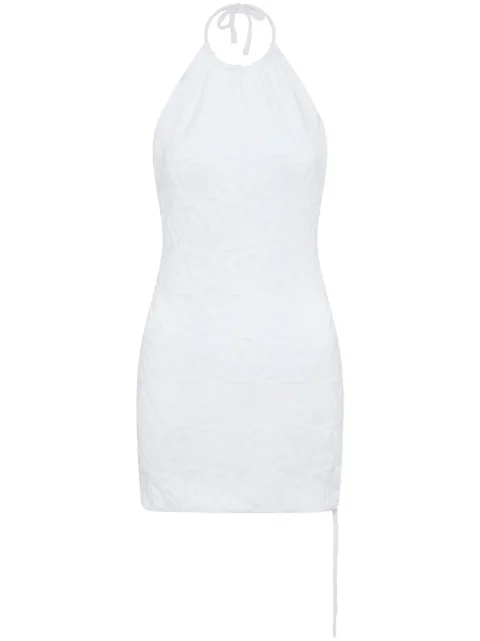 Let's Swim shark-jacquard mini dress White LSW028TOWDR