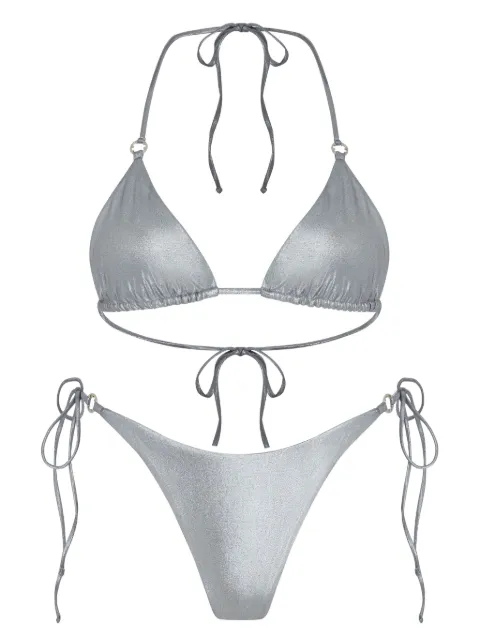 Let's Swim metallic bikini bottoms Silver LSW034BKBTM