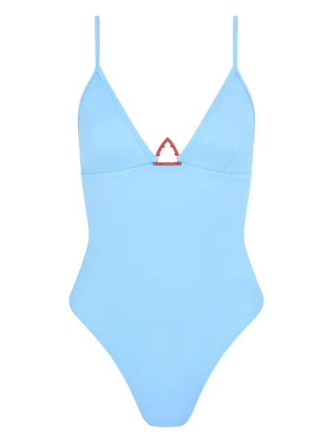 Let's Swim Shark-logo swimsuit Blue LSW027SS