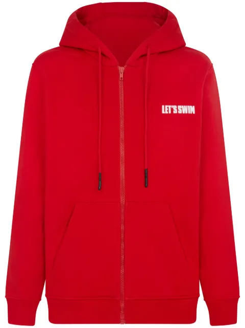 Let's Swim shark-print hoodie Red LSM012HO