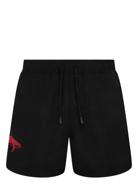 Let's Swim Shark-print swim shorts Black LSM003TR