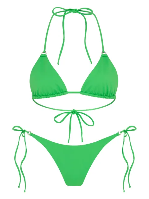 Let's Swim side tie-fastening bikini bottoms Green LSW034BKBTM