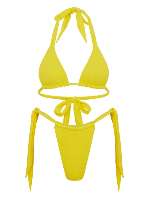 Let's Swim side tie-fastening bikini bottoms Yellow LSW002BKTOP