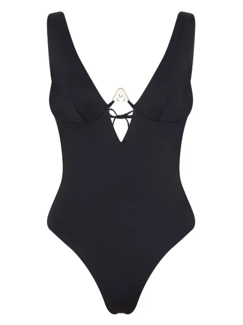 Let's Swim Shark Logo swimsuit Black LSW040SSBLACK