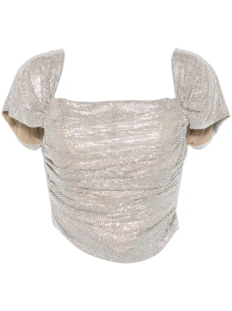 Giuseppe Di Morabito crystal-embellished top Neutrals 03FWTO119FC03212
