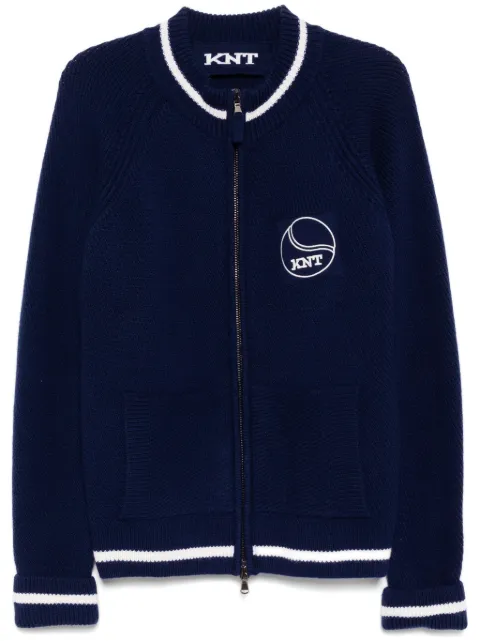 Kiton logo patched jacket Blue UMM0584