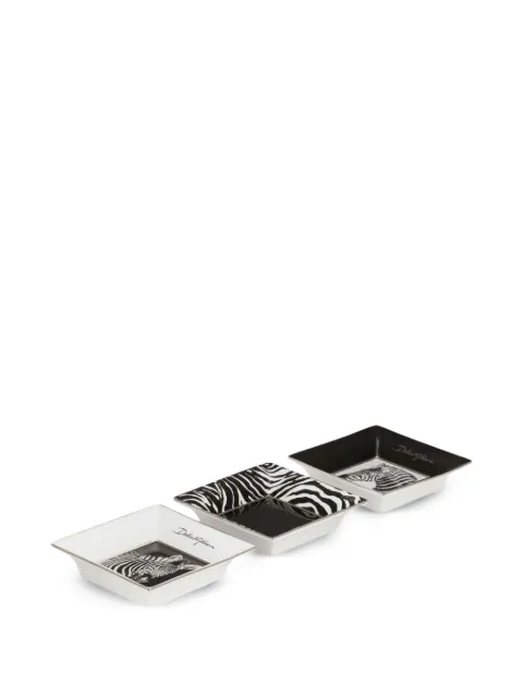 Dolce & Gabbana zebra-print set of three trays White TCCS05TCAFS