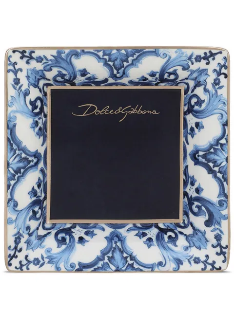 Dolce & Gabbana porcelain decorative tray Blue TCC150TCAFS
