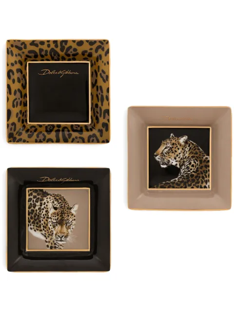 Dolce & Gabbana porcelain trinket tray (set of three) Brown TCCS05TCAFR
