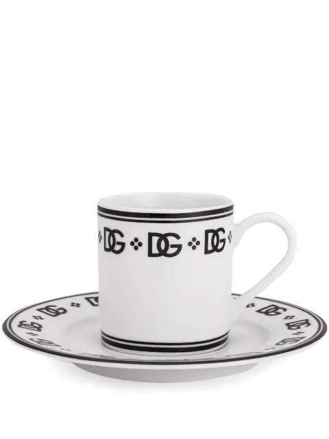 Dolce & Gabbana porcelain espresso cups with saucers (set of two) White TC0S10TCALH
