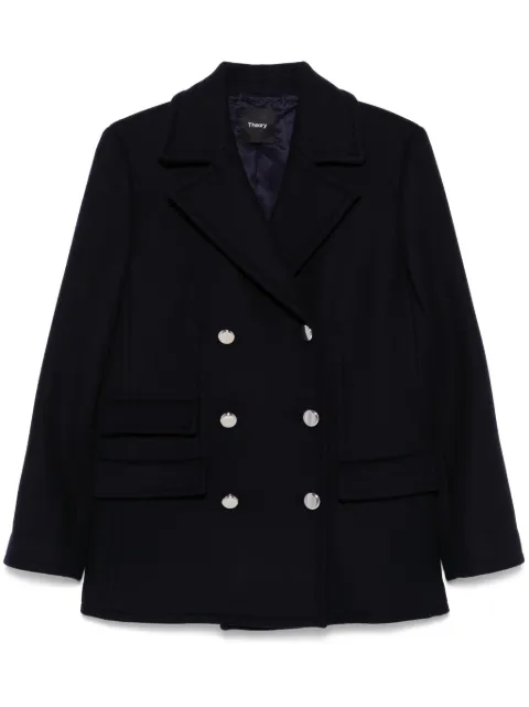Theory felted-finish peacoat Blue O0901404