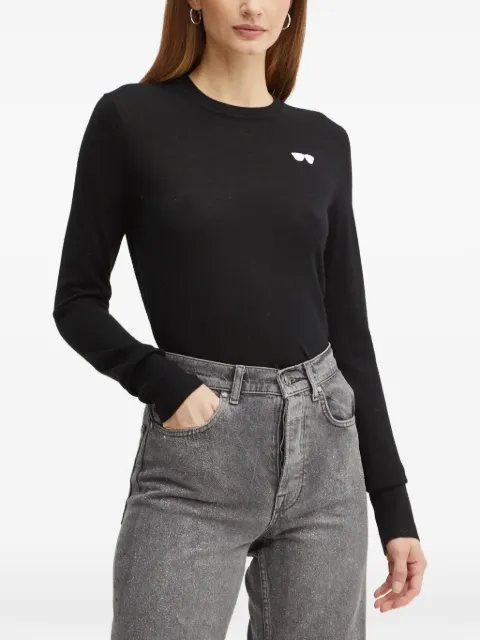Karl Lagerfeld embroidered round-neck knitwear Black 246W2011999