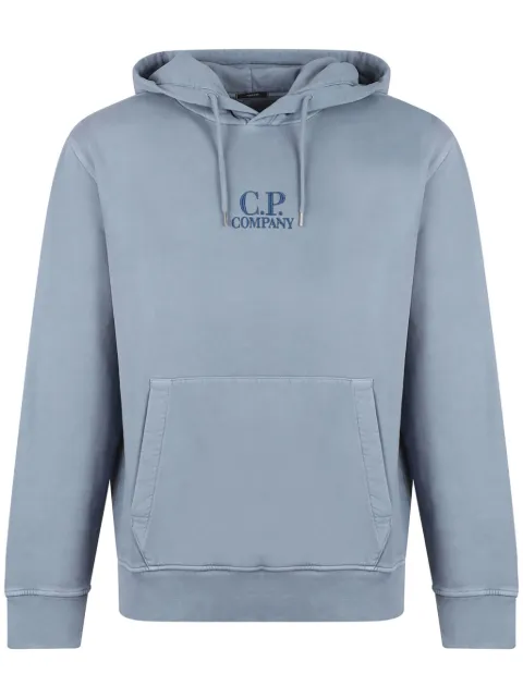 C.P. Company logo-embroidered hoodie Blue 17CMSS061B006372R851