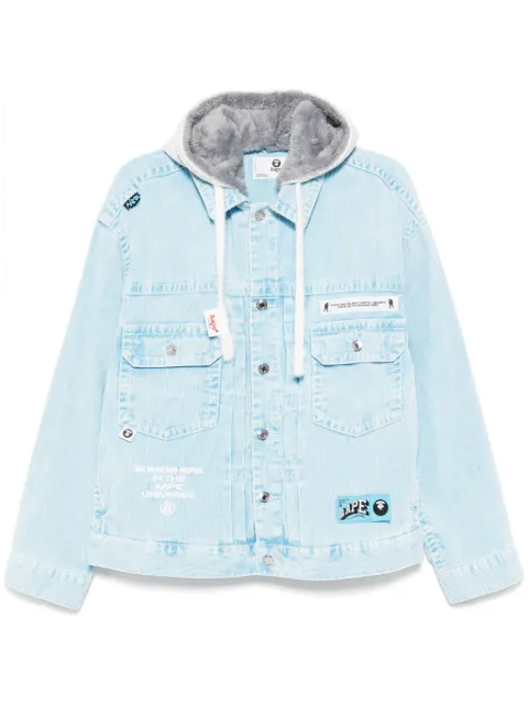 AAPE BY *A BATHING APE® moonface-logo hooded jacket Blue ALJ7674XXN