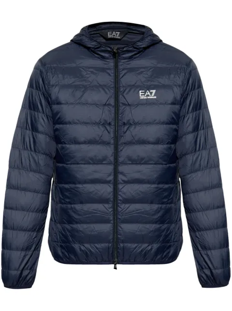 Ea7 Emporio Armani logo-print padded jacket Blue 8NPB24PNGPZ
