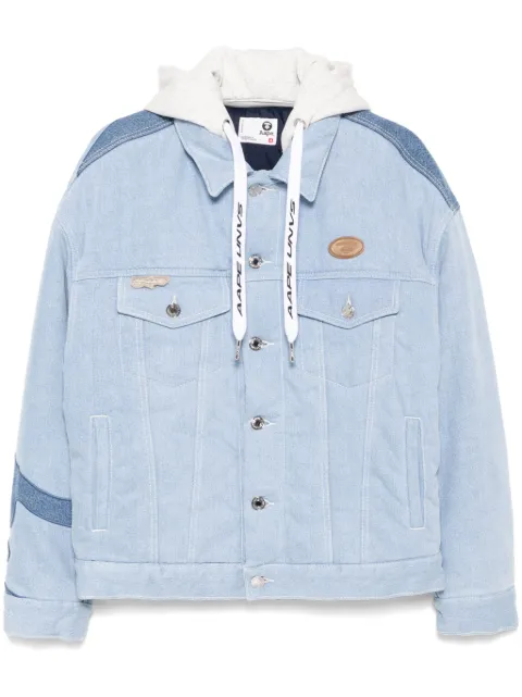 AAPE BY *A BATHING APE® logo patched denim jacket Blue AJK7679XXN
