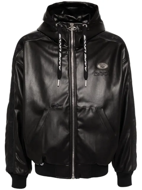AAPE BY *A BATHING APE® faux-leather jacket Black AJK7678XXN