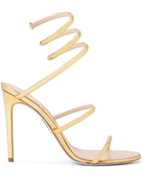 René Caovilla Cleo leather sandals Gold C123511050001L018