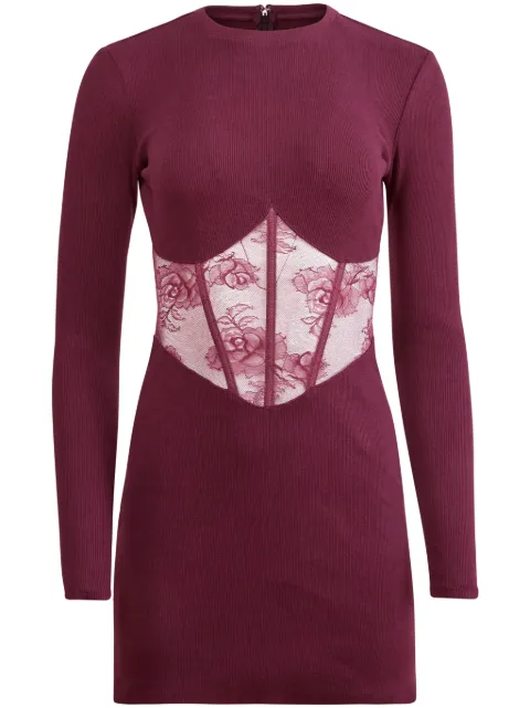 Fleur Du Mal Bouquet Lace Boned dress Pink DR06080975