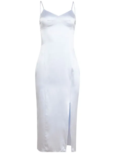 Fleur Du Mal front-slit slip dress White SL01501008