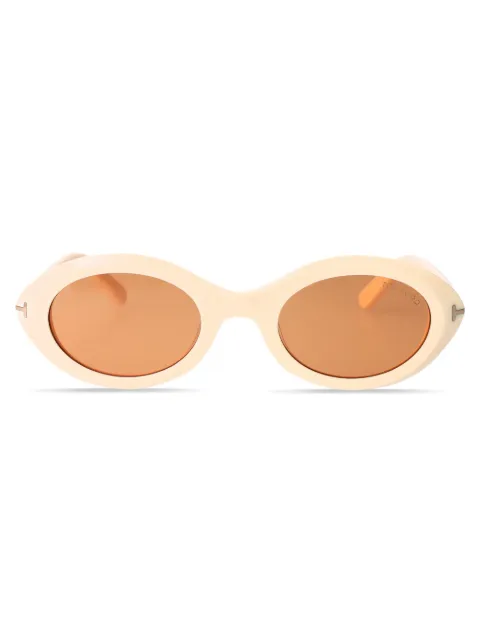 TOM FORD Eyewear oval-frame sunglasses Neutrals FT1186