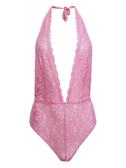 Fleur Du Mal Charlotte halterneck bodysuit Pink RP00290831