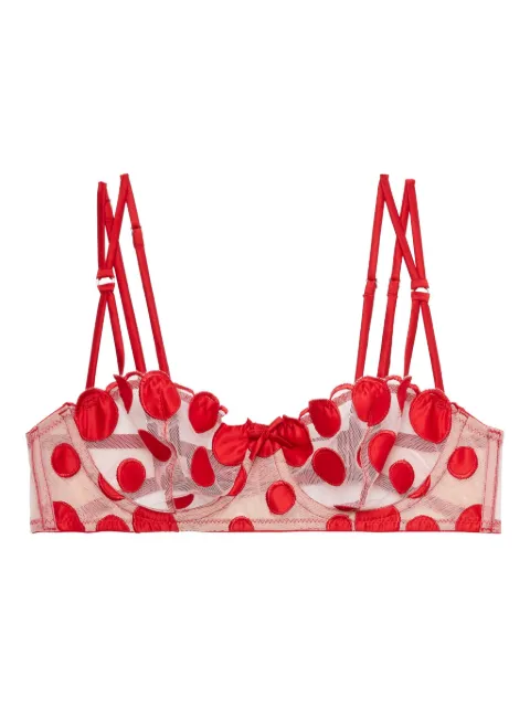 Fleur Du Mal polka-dot balconette bra Red BR03720323