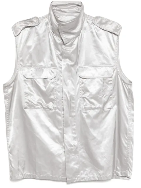 Olly Shinder wet look gilet Silver SI05AW24S
