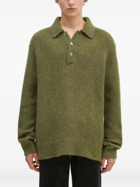 Norse Projects Rasmus polo-neck brushed sweater Green N450614